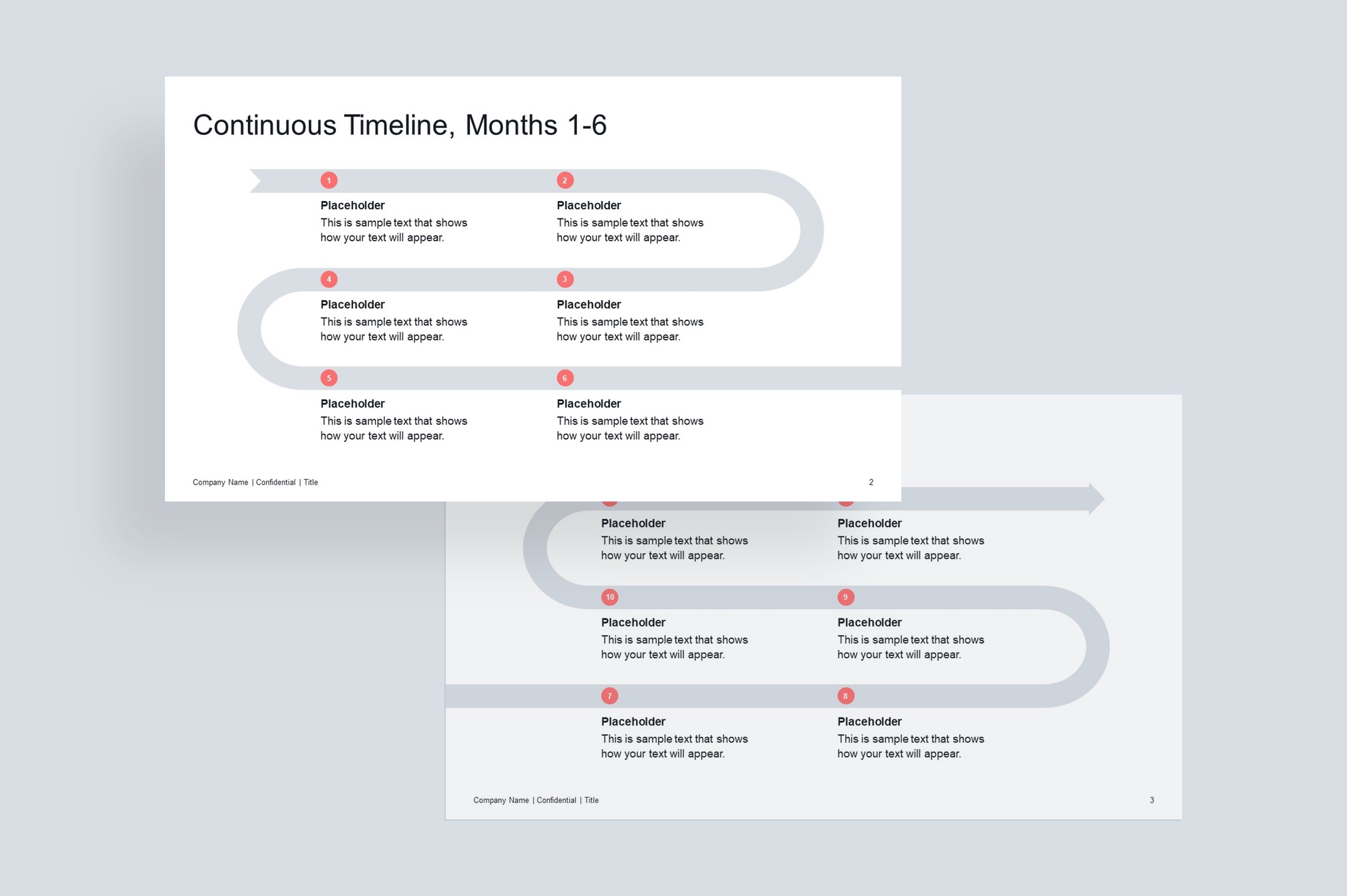 Continuous Timeline with 2-slide design